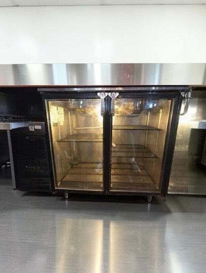 Professionally Maintained Condition – Glastender ND52-L6-GN(LR) – 52" Two Glass Door Back Bar Refrigerator – 115V – NSF & UL Listed – Fully Tested & Operational!