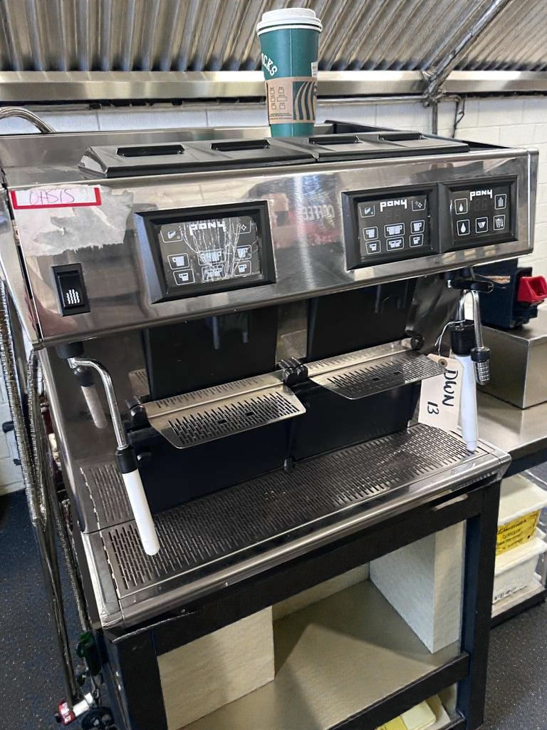 Premium Condition – Pony 2 Group Commercial Automatic Espresso Machine – Touchscreen Controls – Stainless Steel – Fully Tested & Operational!