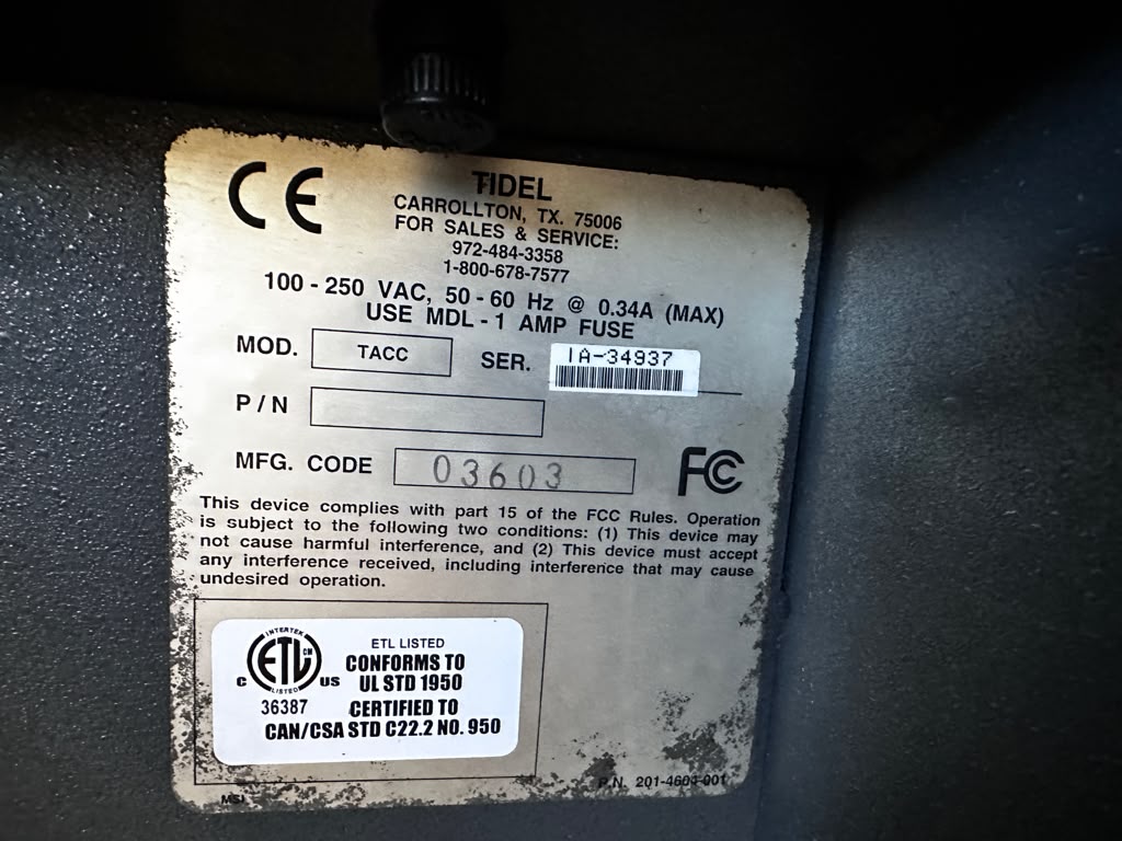 Prime Condition – Tidel / Fidel TACC IIA – 88-Tube Timed-Access Cash Controller & Dual-Drop Security Safe – 100–250V – Fully Tested & Operational!