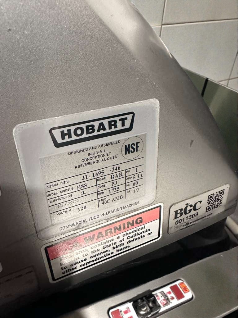 High-Grade Condition – Hobart HS8 Commercial Heavy-Duty Meat Slicer – 120V / Single Phase – Fully Tested & Working!