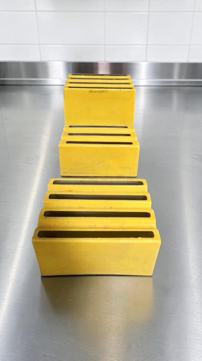 High-Grade Condition – Industrial 2-Step Safety Platform – 500 LB Capacity – Yellow Polyethylene – Anti-Slip Treads – Heavy-Duty Commercial Step Stool