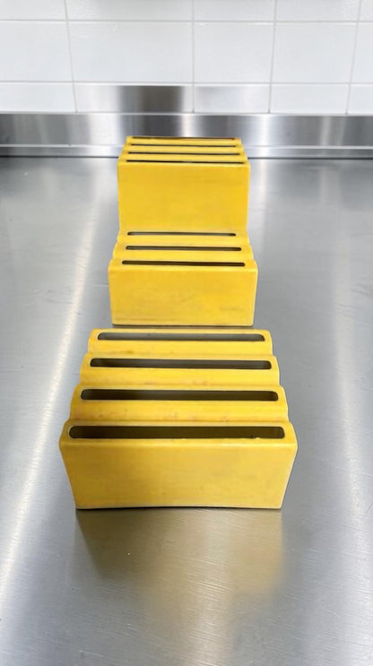 High-Grade Condition – Industrial 2-Step Safety Platform – 500 LB Capacity – Yellow Polyethylene – Anti-Slip Treads – Heavy-Duty Commercial Step Stool