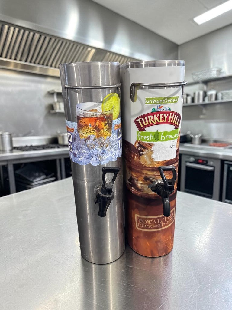 Remarkable Condition – Commercial Narrow Iced Tea Dispenser – 3.5 Gallon Capacity – Stainless Steel – Removable Faucet – Quantity 2!