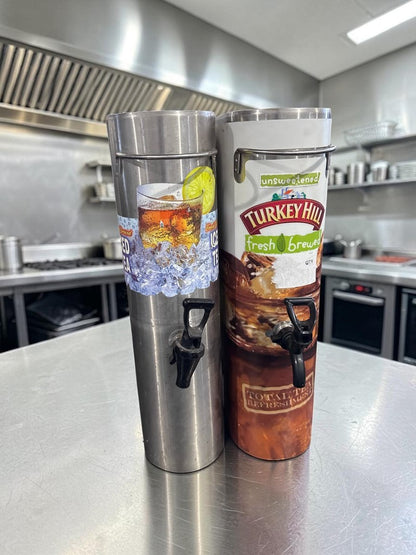 Remarkable Condition – Commercial Narrow Iced Tea Dispenser – 3.5 Gallon Capacity – Stainless Steel – Removable Faucet – Quantity 2!