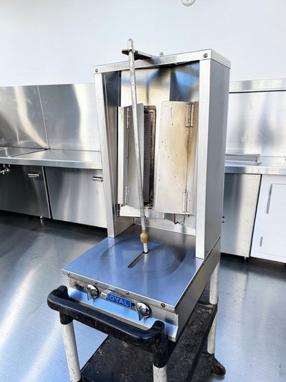 High-Quality Condition – Royal Range RVB-2 – Commercial Two-Burner Vertical Gyro Broiler – Propane Gas – 26,000 BTU – Motorized Rotisserie – NSF Certified – Fully Tested & Operational!