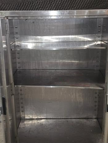 First-Class Condition – Stainless Steel Industrial Storage Cabinet – 34" x 18" x 54" – Commercial Two-Door Storage Cabinet – Ready for Restaurant Use!