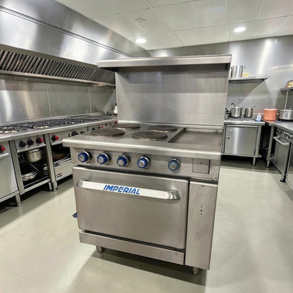 Remarkable Condition – Imperial IR-4-E Pro Series – 24" Commercial Electric Range – 4 Round Elements – Space-Saver Oven – 240V – Fully Tested & Operational!