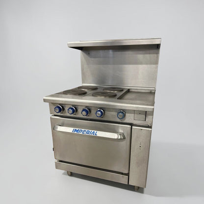 Remarkable Condition – Imperial IR-4-E Pro Series – 24" Commercial Electric Range – 4 Round Elements – Space-Saver Oven – 240V – Fully Tested & Operational!