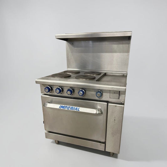 Remarkable Condition – Imperial IR-4-E Pro Series – 24" Commercial Electric Range – 4 Round Elements – Space-Saver Oven – 240V – Fully Tested & Operational!