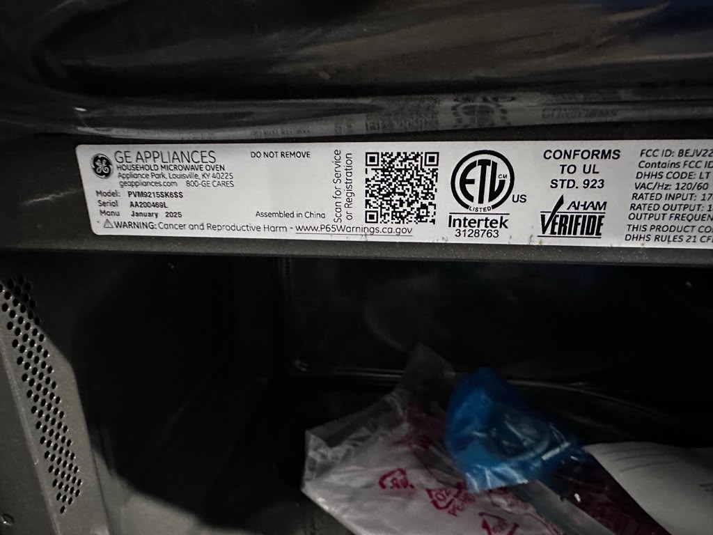 Remarkable Condition – GE Profile PVM9215SK6SS – 30" Over-the-Range Sensor Microwave – 2.1 Cu. Ft. – 1,000W – 400 CFM Ventilation – Stainless Steel – Manufactured January 2025 – New/Open Box!