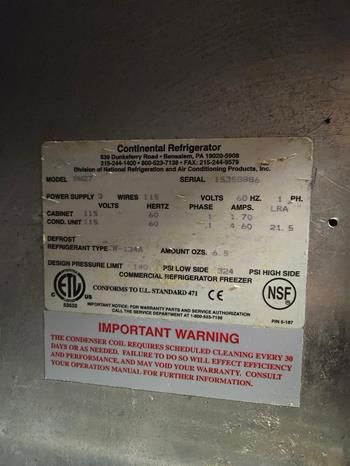 Exceptional Condition – Continental Undercounter Refrigerator – 1 Door – Commercial Stainless Steel – Fully Tested & Operational!