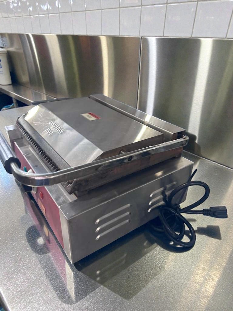 Excellent Condition – Adcraft Commercial Panini Grill / Sandwich Press – Countertop – Stainless Steel – UL Listed – Fully Tested & Operational!