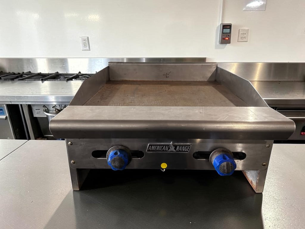 Outstanding Condition – American Range ARSMG-24 – 24" Countertop Gas Griddle – 1" Steel Plate – Natural Gas – ETL Listed – Fully Tested & Operational!