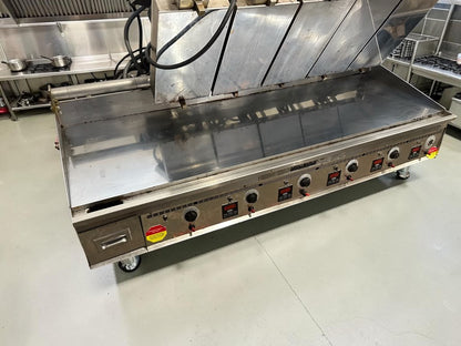 High-Grade Condition – Keating 72x30 MIRACLEAN – 72" Heavy-Duty Commercial Gas Griddle with Top-Side Cooker Attachments – 180,000 BTU – Fully Tested & Operational!