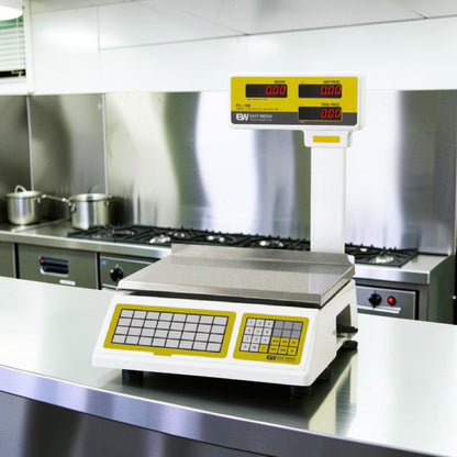 Dependable Condition – Skyfood PC-100-PL – 10" Stainless Steel Price Computing Scale with Pole Display – 60 lb Capacity – 115V – Fully Tested & Operational!