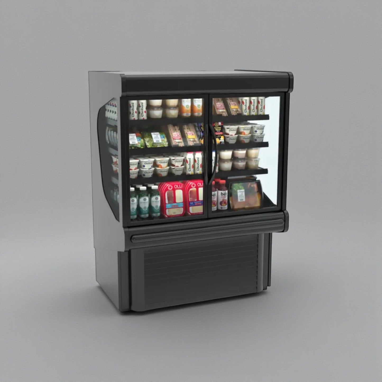 New  – Hussmann MD4060DA microSC™ Two Section Glass Door Merchandiser – 41 5/16" – Black Finish – 115V – Fully Tested & Operational!