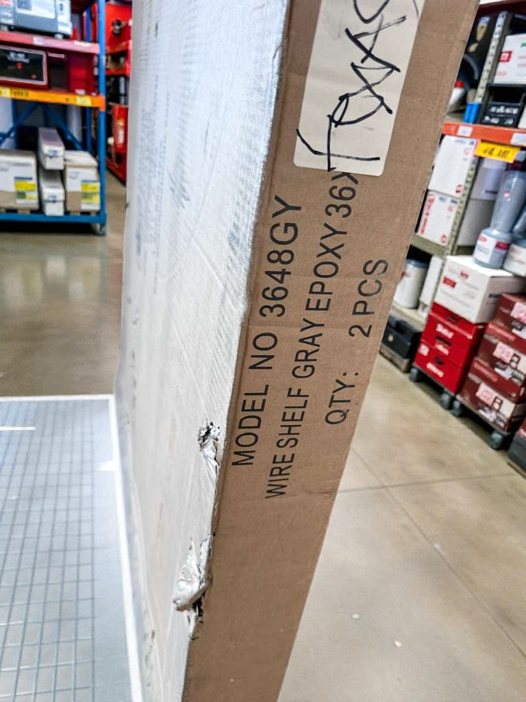 Brand New – Scratch & Dent – Quantum Storage Systems Gray Epoxy Wire Shelving Starter Kit