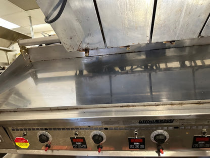 High-Grade Condition – Keating 72x30 MIRACLEAN – 72" Heavy-Duty Commercial Gas Griddle with Top-Side Cooker Attachments – 180,000 BTU – Fully Tested & Operational!