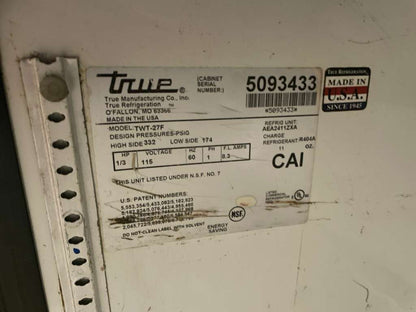 Premium Condition – True TWT-27F Undercounter Freezer – 115V / Single Phase – Fully Tested & Working!