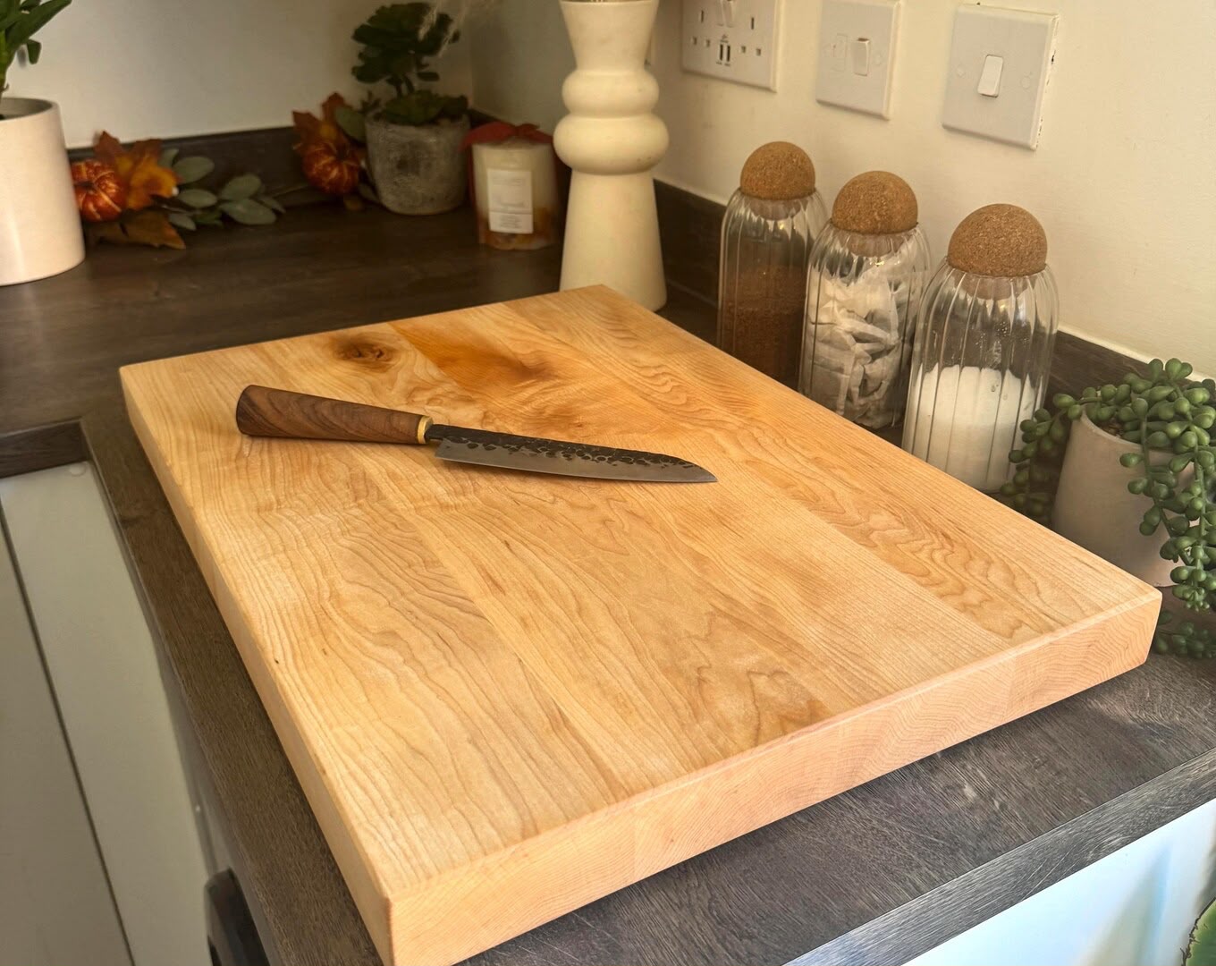 Dependable Condition – Large Maple Butcher Block Cutting Board – Approx. 24" x 18" Chef’s Wood Prep Board with Non-Slip Feet – Ready for Restaurant Use!