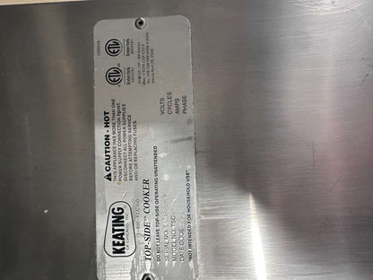 Exceptional Condition – Keating Miraclean® 36" Commercial Gas Griddle / Top-Side Cooker – Natural Gas – UL & NSF Listed – Fully Tested & Operational!