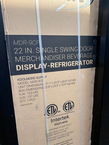 Brand New – Scratch & Dent – KoolMore MDR-9CP Electric Merchandiser Refrigerator (9 Cu. Ft.