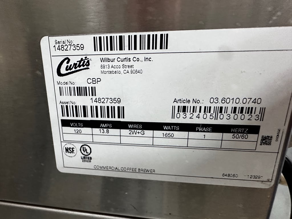 Exceptional Condition – Curtis CBP Low Profile Combo Coffee / Tea Brewer – 120V – G3 Digital Controls – Fully Tested & Operational!