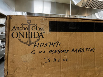 Brand-New Condition – Anchor Hocking H037491 Ashbury – 6 Oz. Martini Glasses – Clear Pulled-Stem Glassware – Case of 36