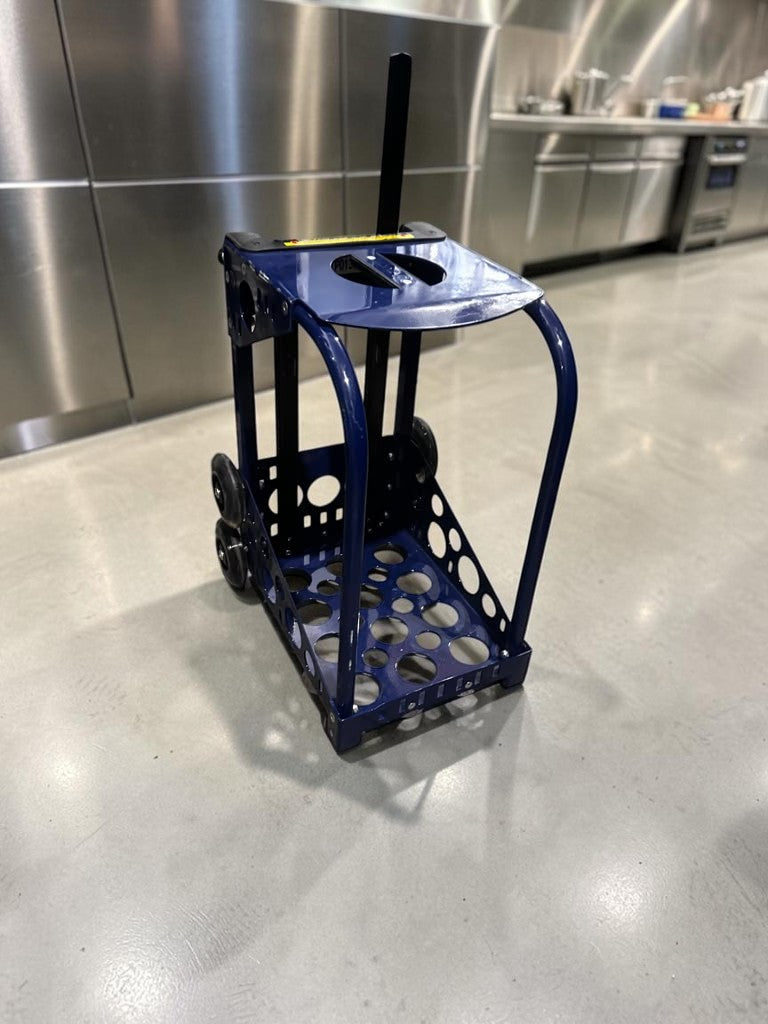 Excellent Condition – ZUCA Sport Frame – Built-In Seat Rolling Cart Frame – Navy Blue – Flashing Wheels – Fully Inspected & Ready for Use!