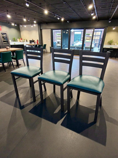Exceptional Condition – Commercial Restaurant Dining Chairs (QTY 3) – Upholstered Seats – Heavy-Duty Construction – Fully Inspected!