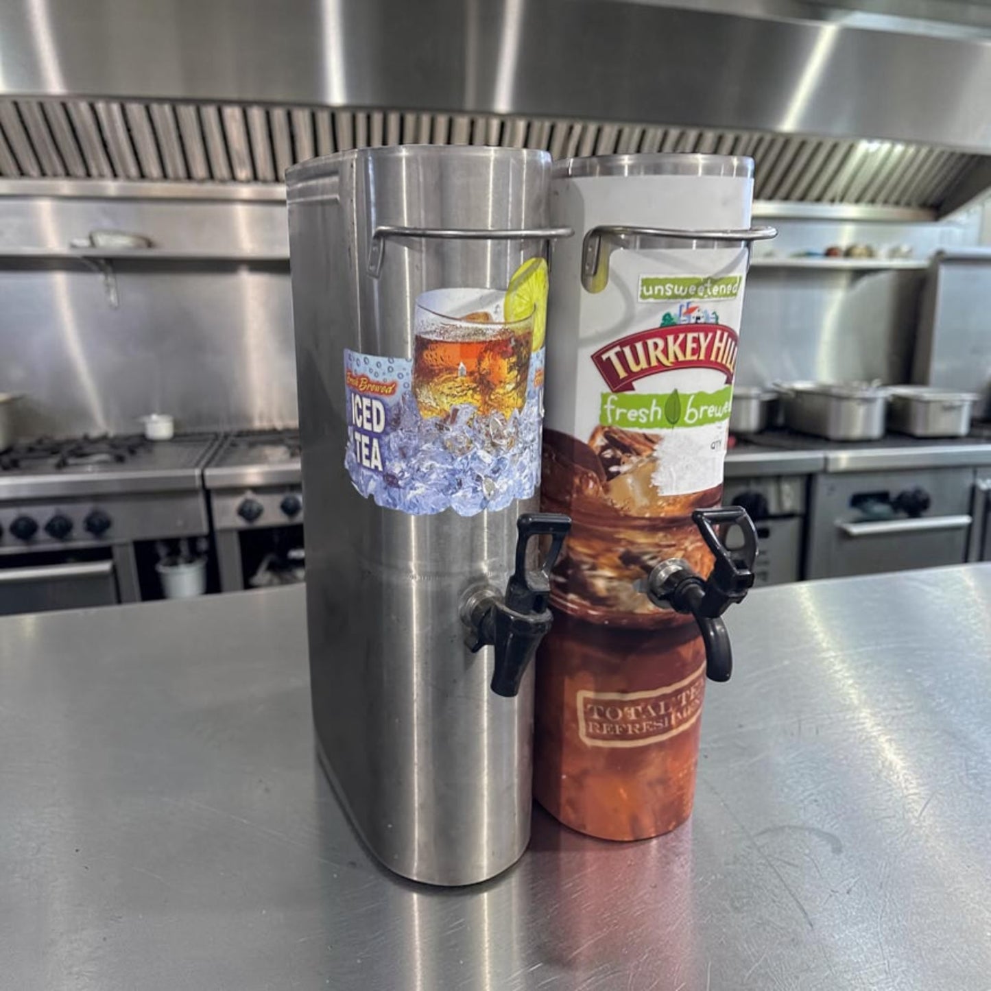 Remarkable Condition – Commercial Narrow Iced Tea Dispenser – 3.5 Gallon Capacity – Stainless Steel – Removable Faucet – Quantity 2!