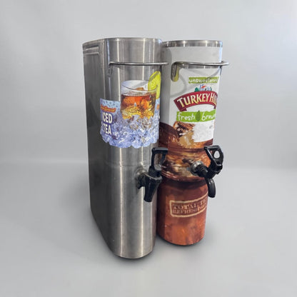 Remarkable Condition – Commercial Narrow Iced Tea Dispenser – 3.5 Gallon Capacity – Stainless Steel – Removable Faucet – Quantity 2!