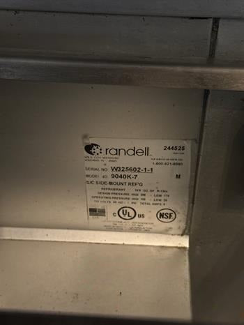 Excellent Condition – Randell 9040K-7 – 60" Sandwich / Salad Top Refrigerated Counter – Stainless Steel Prep Table – 14.67 Cu. Ft. – 115V – NSF / UL Listed – Fully Tested & Operational!