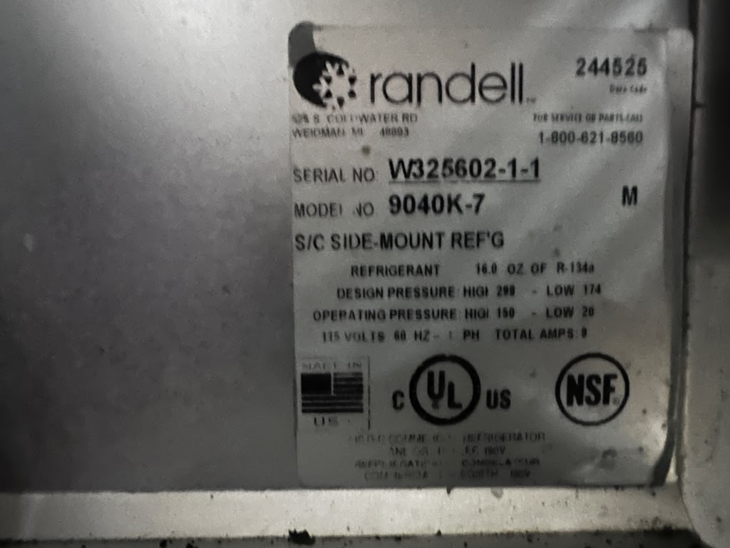 Superior Condition – Randell 9040K-7 – 60″ Two-Door Mega Sandwich/Salad Prep Table – 24-Pan-Capacity Refrigerated Top – 115V – Fully Tested & Operational!