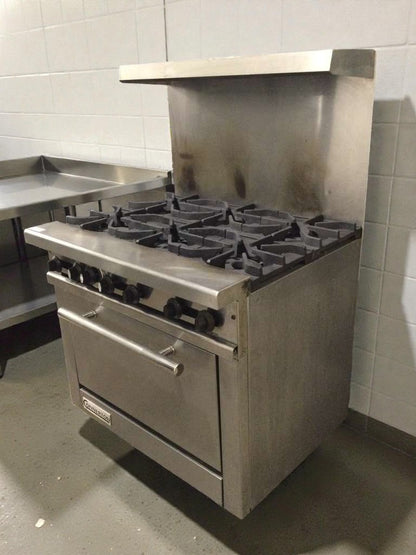 Exceptional Condition – Connerton Commercial 6-Burner Gas Range with Oven – Natural Gas – Fully Tested & Working!