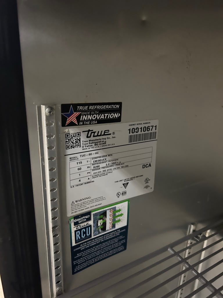 Professionally Maintained Condition – True TUC-60-HC – 60 3/8" Two-Section Undercounter Refrigerator – 15.5 Cu. Ft. – Two Stainless Steel Doors – 115V – Fully Tested & Operational!