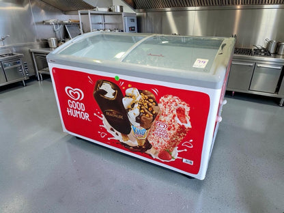 Exceptional Condition – Hiron SD-351E – Commercial Chest Showcase Freezer – Sliding Glass Top – R290 – 115V – Fully Tested & Operational!