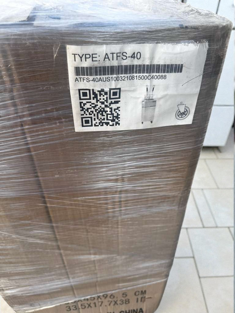 Brand New Condition – Atosa ATFS-40-NG – 15" Natural Gas Commercial Deep Fryer – 40 lb Capacity – 3 Burners – 102,000 BTU – cETLus / ETL-Sanitation Listed – Fully Tested & Operational!