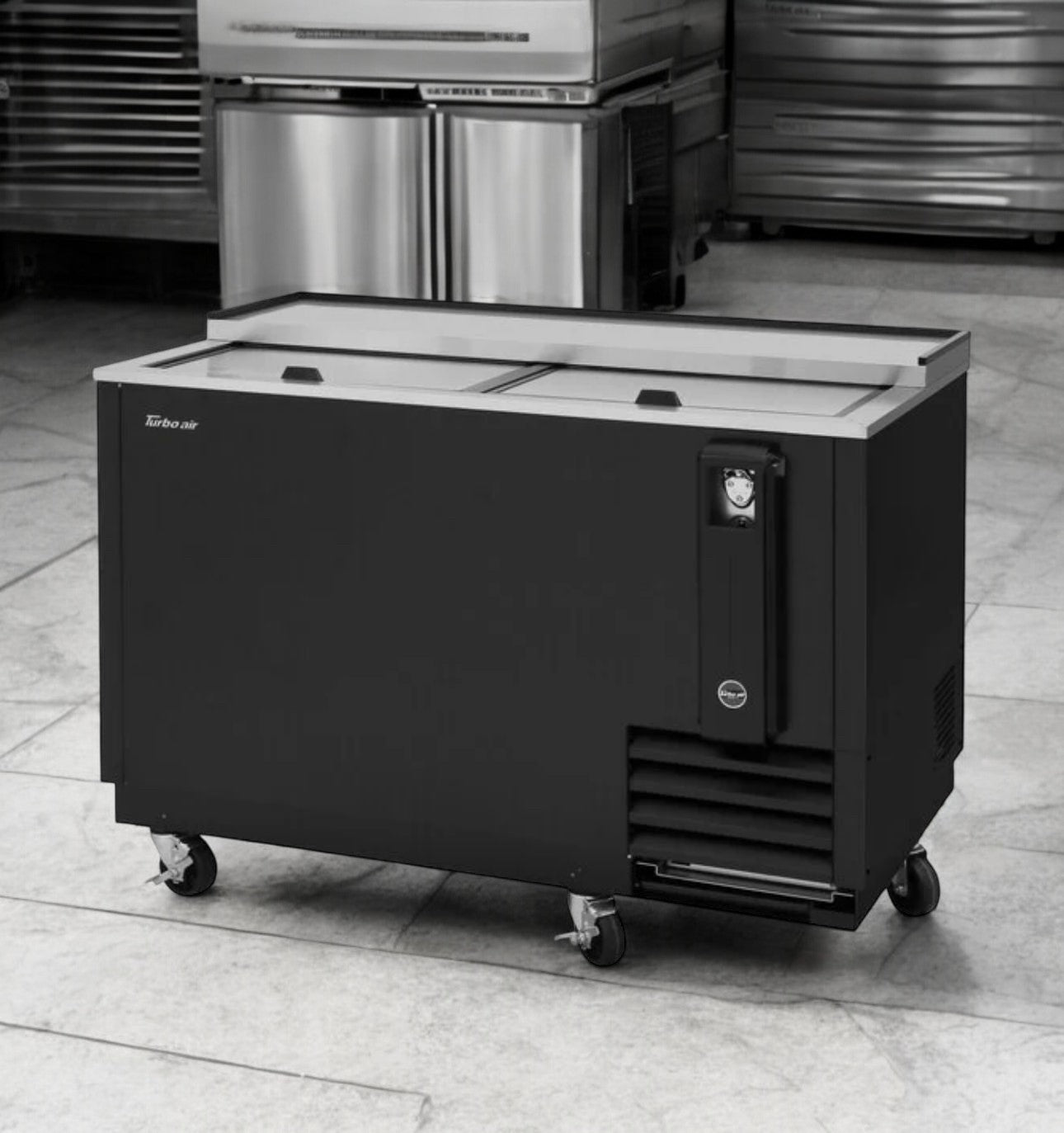 High-Grade Condition – Turbo Air TBC-50SB-N6 Bottle Cooler – 50" Wide Sliding Lid – 115V – UL Listed – Fully Tested & Operational!