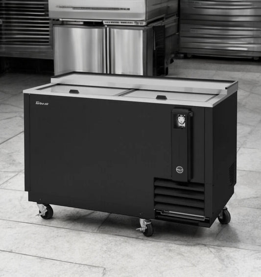 High-Grade Condition – Turbo Air TBC-50SB-N6 Bottle Cooler – 50" Wide Sliding Lid – 115V – UL Listed – Fully Tested & Operational!