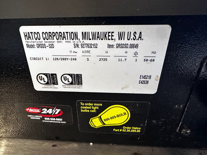 Outstanding Condition – Hatco GRSDS-52D Glo-Ray® – 52" Double-Shelf Heated Merchandiser – Pass-Through Design – 208–240V – UL Listed – Fully Tested & Operational!
