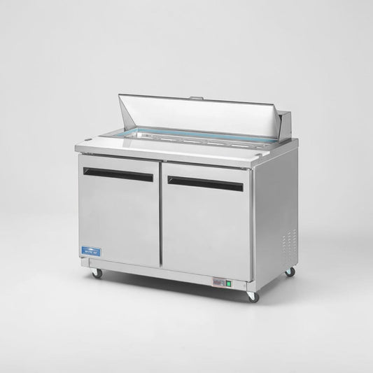Dependable Condition – Arctic Air AST48RZ – 48″ Two-Door Refrigerated Sandwich & Salad Prep Table – 12-Pan Capacity – 115V – Fully Tested & Operational!