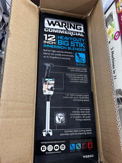 High-Quality Condition – Waring WSB50 – 12" Heavy-Duty Big Stik Immersion Blender – 1 HP – Brand New – Fully Tested & Operational!