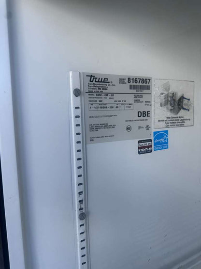 Superior Condition – True GDM-49F-LTF-HC~TSL01 – 54" Two-Section Black Glass Door Freezer Merchandiser – LED Lighting – 8 Shelves – 220V – NSF / UL Listed – Fully Tested & Operational!