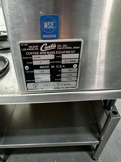 Like-New Condition – Curtis Alpha 3 – Automatic Commercial Coffee Brewer – 120V – UL & NSF Listed – Fully Tested & Operational!