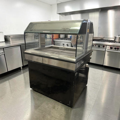 Prime Condition – Henny Penny HMI-103 – Three-Well Heated Self-Serve Island Merchandiser with Profile Base – Tempered Glass Food Display – 120/208–240V – UL Listed – Fully Tested & Operational!
