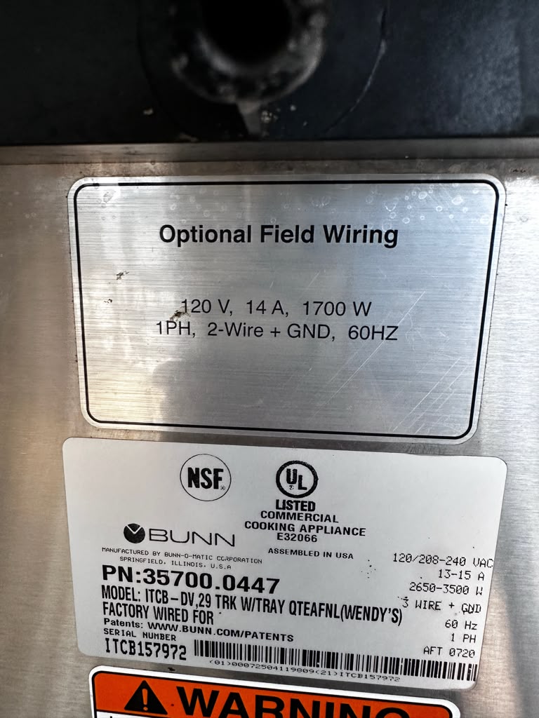 High-Quality Condition – BUNN ITCB-DV 29" Trunk with Tray – Infusion Series® Commercial Tea & Coffee Brewer – NSF & UL Listed - Fully Tested & Operational!
