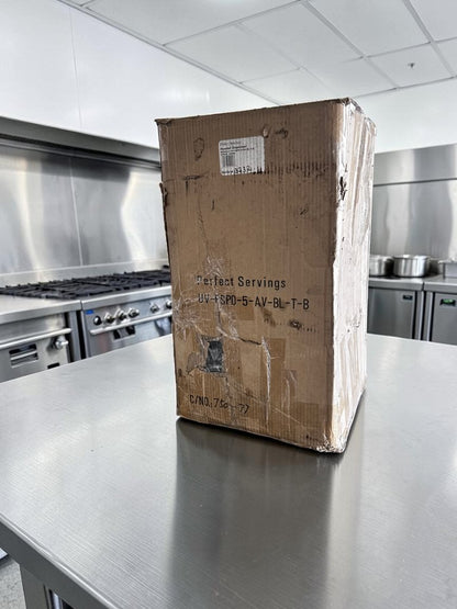 Pristine Condition – Perfect Servings UV-PSPD-5-AV-BL-T-B – 5-Select Tall Dual LED Translight Coffee Condiment Powder Dispenser – New / Open Box – Ready for Commercial Use!