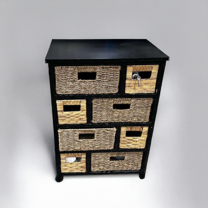 Remarkable Condition – Multi-Drawer Storage Cabinet Organizer – Woven Basket Drawers – Compact Storage Unit – Fully Functional!