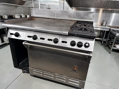 Superb Condition – Wolf C48S-2B36GT Challenger XL – 48" Natural Gas Range – Two Burners – 36" Thermostatic Griddle – Standard Oven – 155,000 BTU – Fully Tested & Operational!